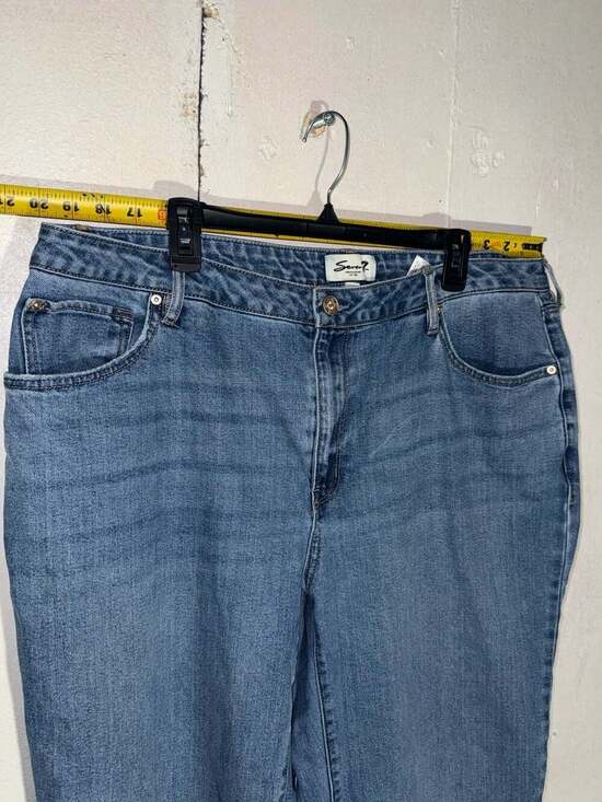 Seven7 Denim - Seven7 Women's Plus Size Straight Leg High Rise Blue Denim Jeans